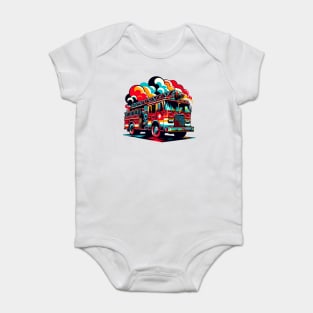 Fire Truck Baby Bodysuit